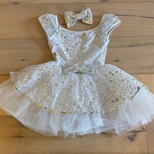 Revolution Silver and White Kids Dance Costume Get Happy MC